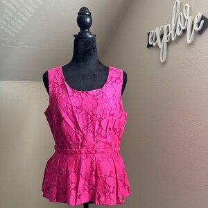 Pink Lace Sleeveless Top